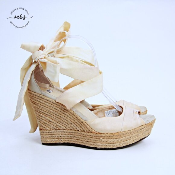 UGG Lucianna Open Toe Platform Wedge Sandals Beige Women 10 - Picture 1 of 13